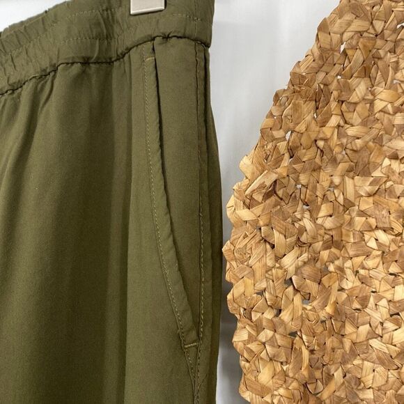 Madewell Dolphin Hem Track Trousers Pull-On Athleisure Pockets Green Small - Picture 6 of 14